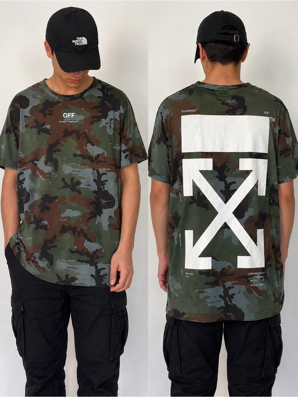 Off-White Virgil Abloh Camo Arrow Graphic Tee Size Large